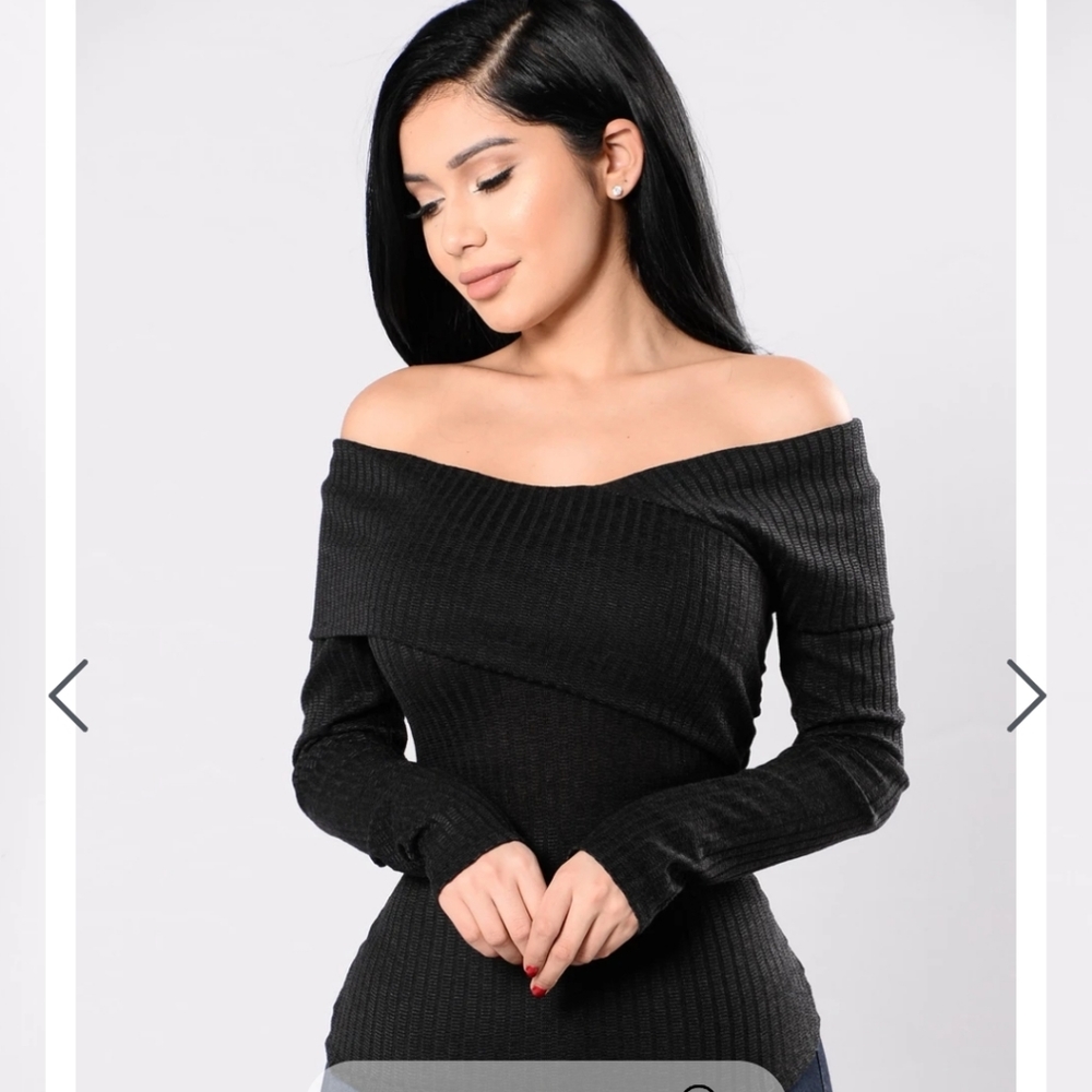 Off the shoulder black sweater
